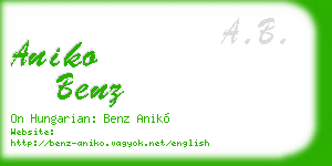 aniko benz business card